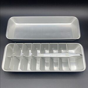 Vintage Aluminum GE Quick Release Ice Cube Tray & Storage Tray